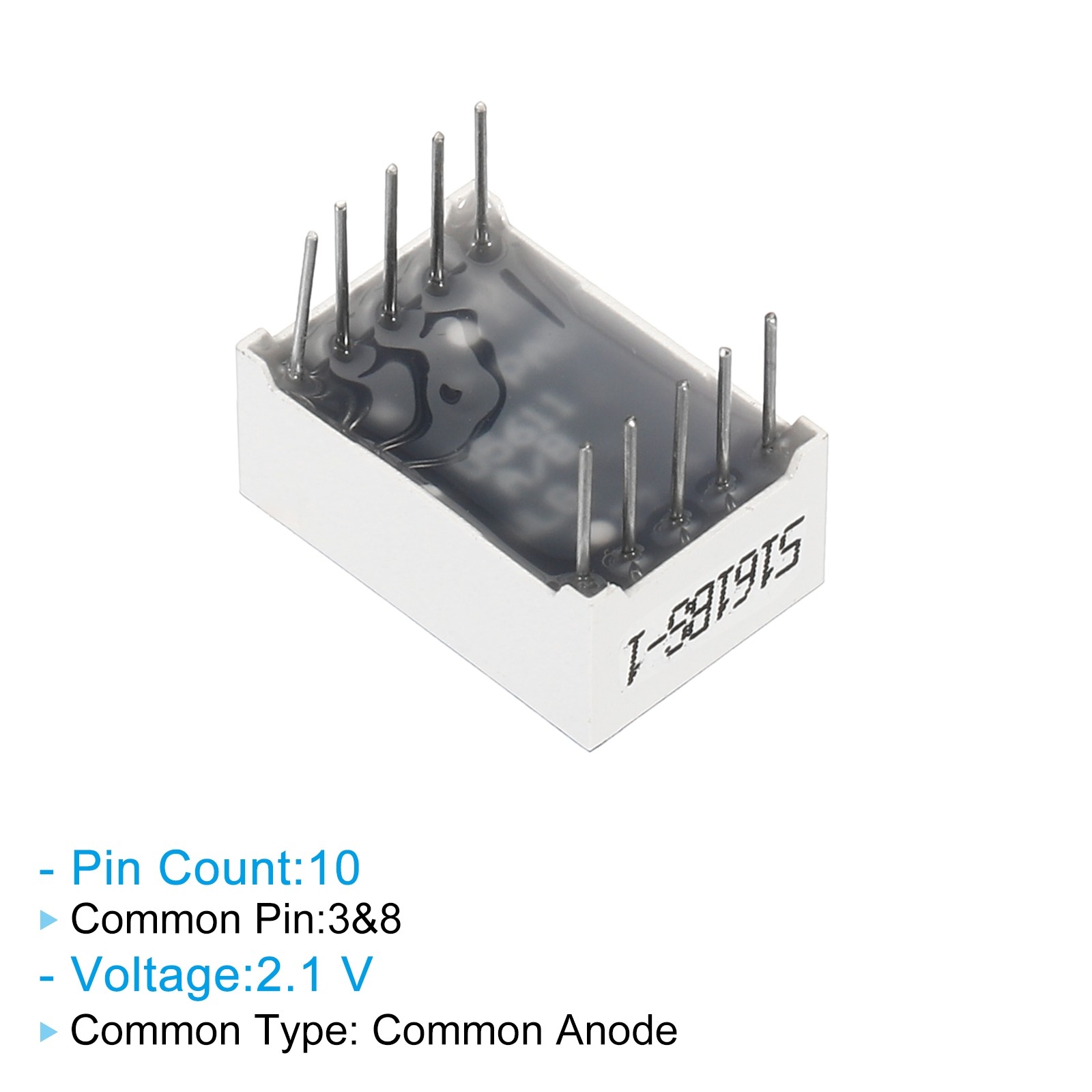 5Pcs Common Anode 7Segment 10Pin 1Bit 2.1V 0.56" LED Display Red