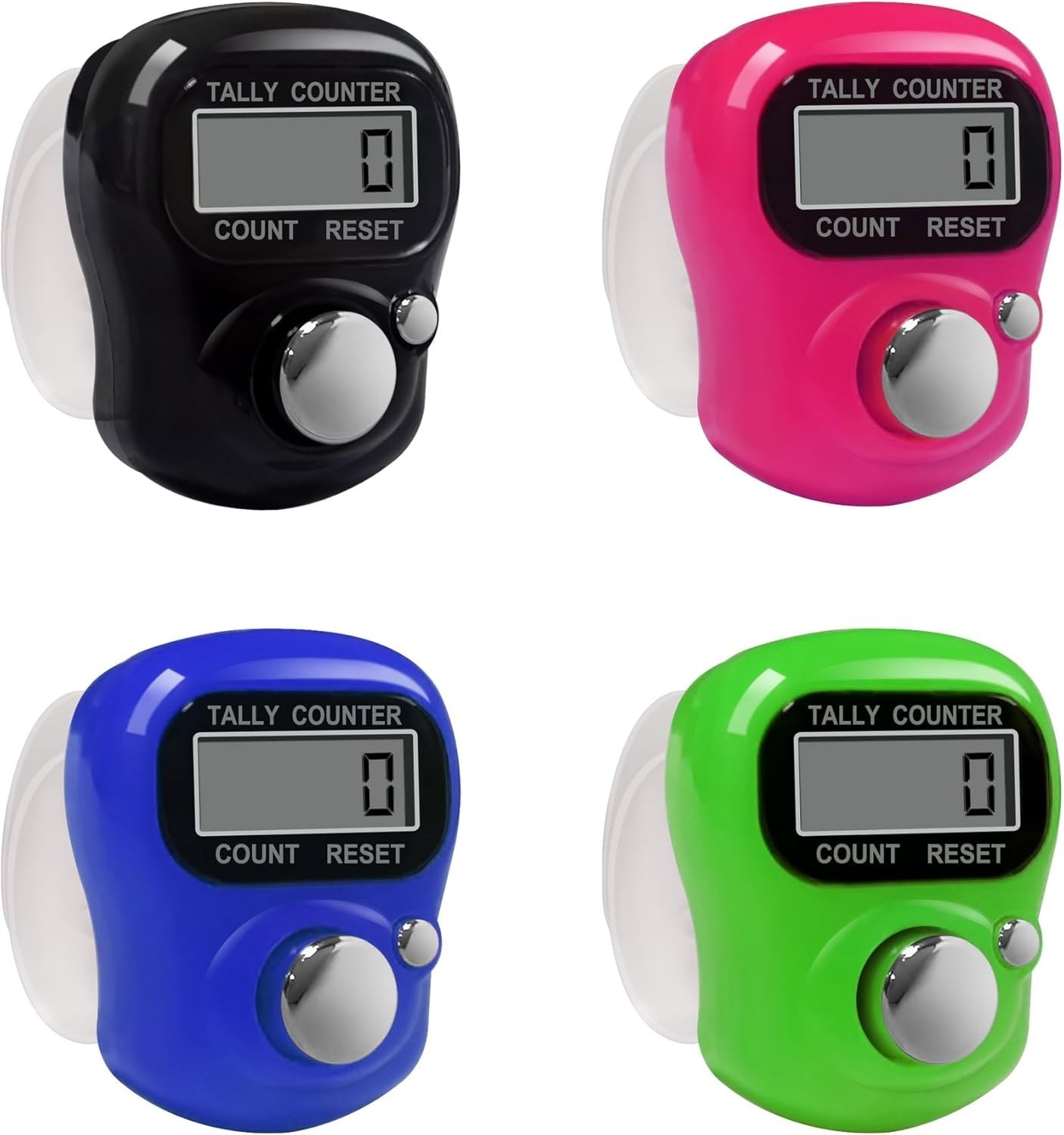 Compact 4-Pack Electronic Finger Count Clicker for Efficient Tracking & Counting