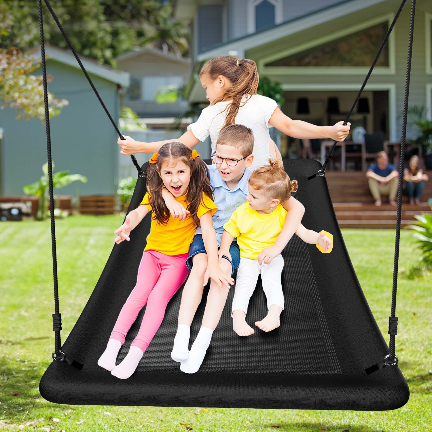 Trekassy Metal Swing Set with 60" Platform Swing Heavy-Duty A-Frame for Backyard