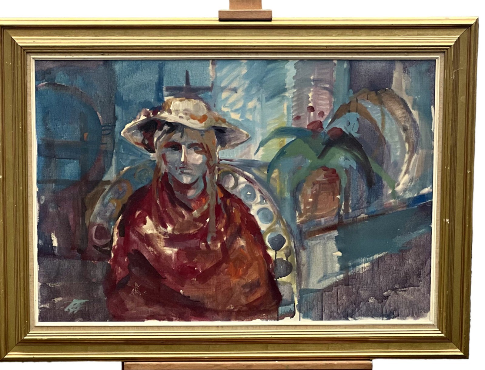 Roald Hansen – Women's Portrait – Oil On Canvas – Original Painting With Frame