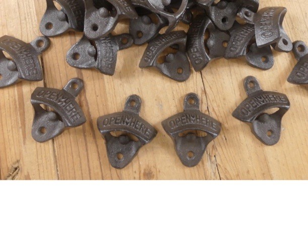 17 Cast Iron Open Here Wall Mounted Bottle Openers Rustic Beer Pop Bar Kitchen