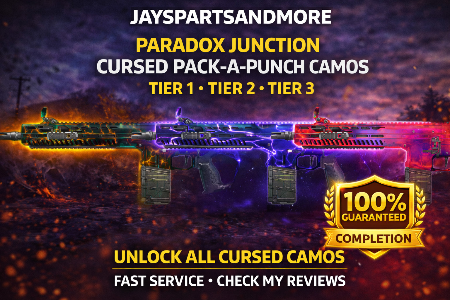 Paradox Junction Tier 1-3 Cursed Pack a Punch Camos FAST Black Ops 7 BO7 Zombies