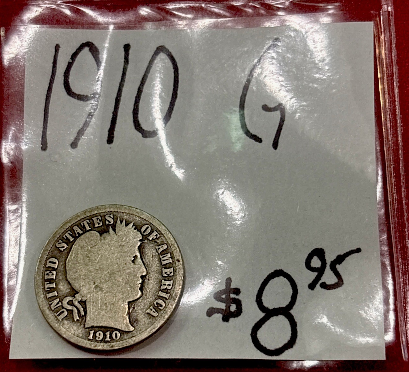 1910 Barber Silver Dime (G) Good Condition! ENN Coins