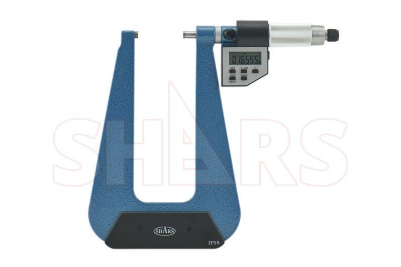 Shars 1-2" Precision Electronic Deep Throat Micrometer .0001" New L]
