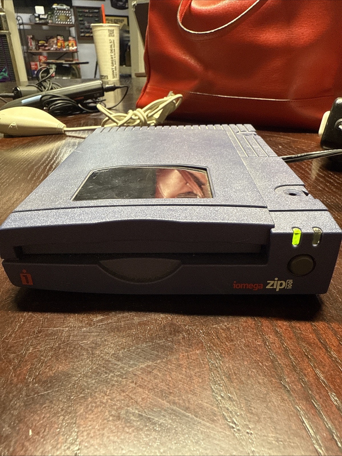 Iomega External Zip 100 Drive Model Z100S2 Powers On Untested Further (No Cords)