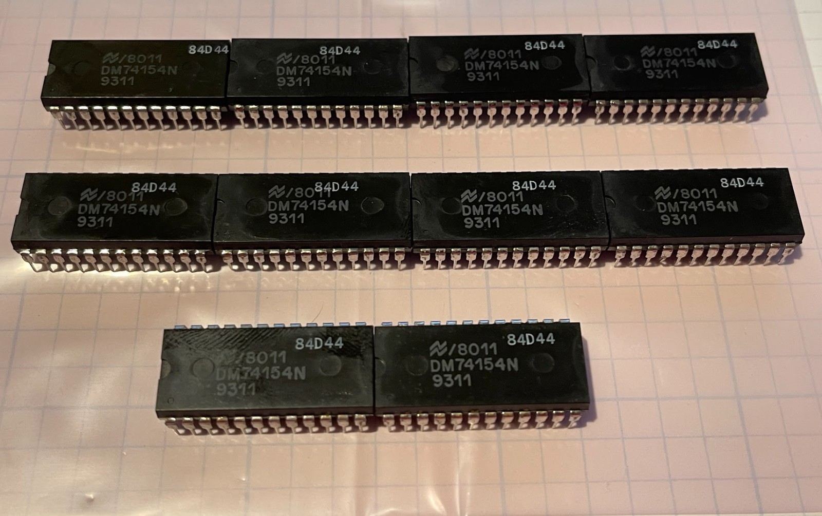 Lot of 10 National Semiconductor DM74154N DIP-24 IC 74154N Decoder/Demultiplexer