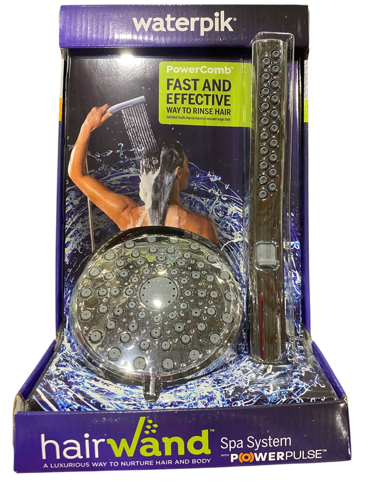 Waterpik, HairWand, Showerhead, Handheld, PowerPulse, Massage, Chrome, YBW933E