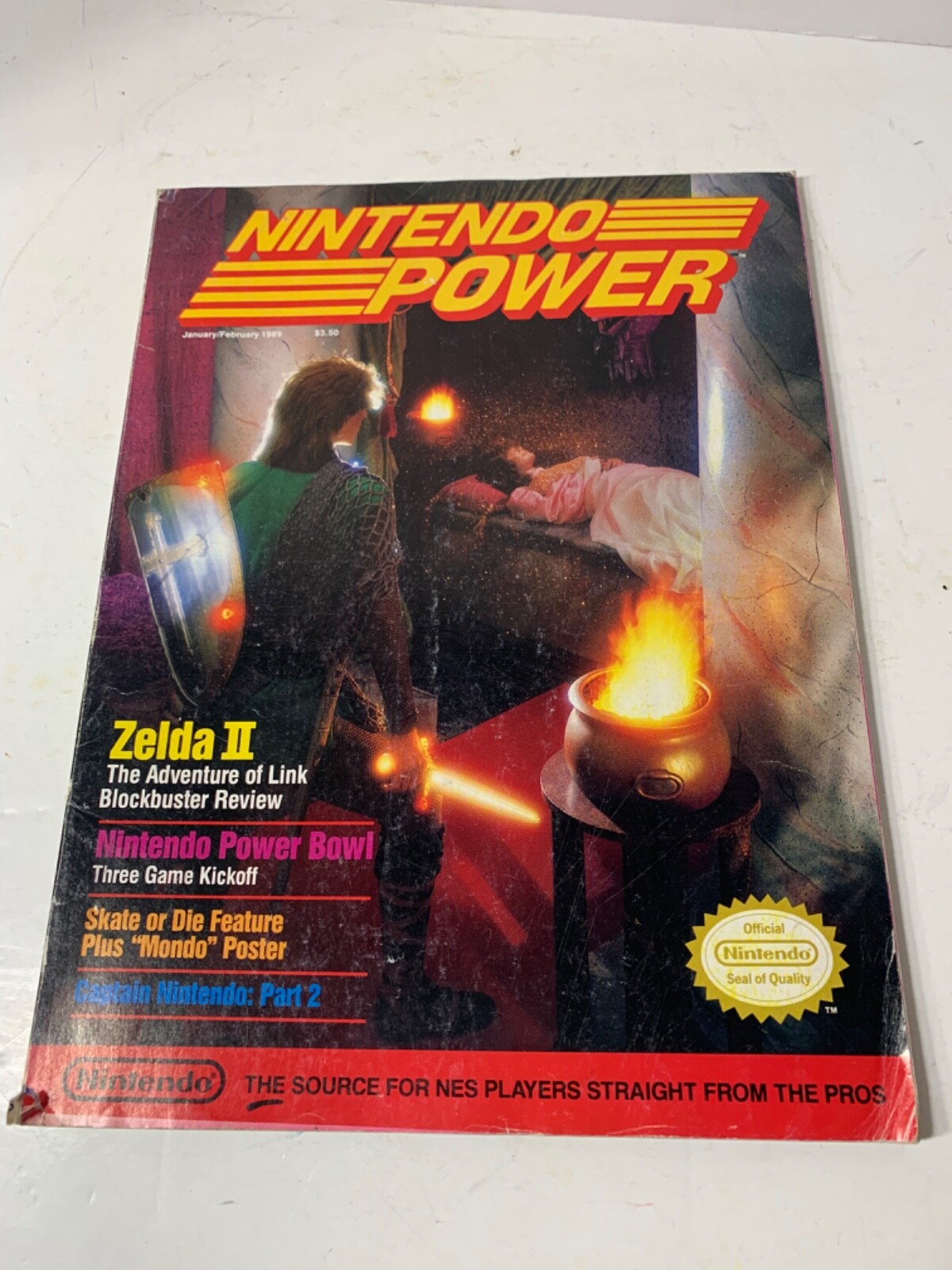 1989 NINTENDO POWER  ZELDA II Jan-Feb Volume w/ Poster and mailer