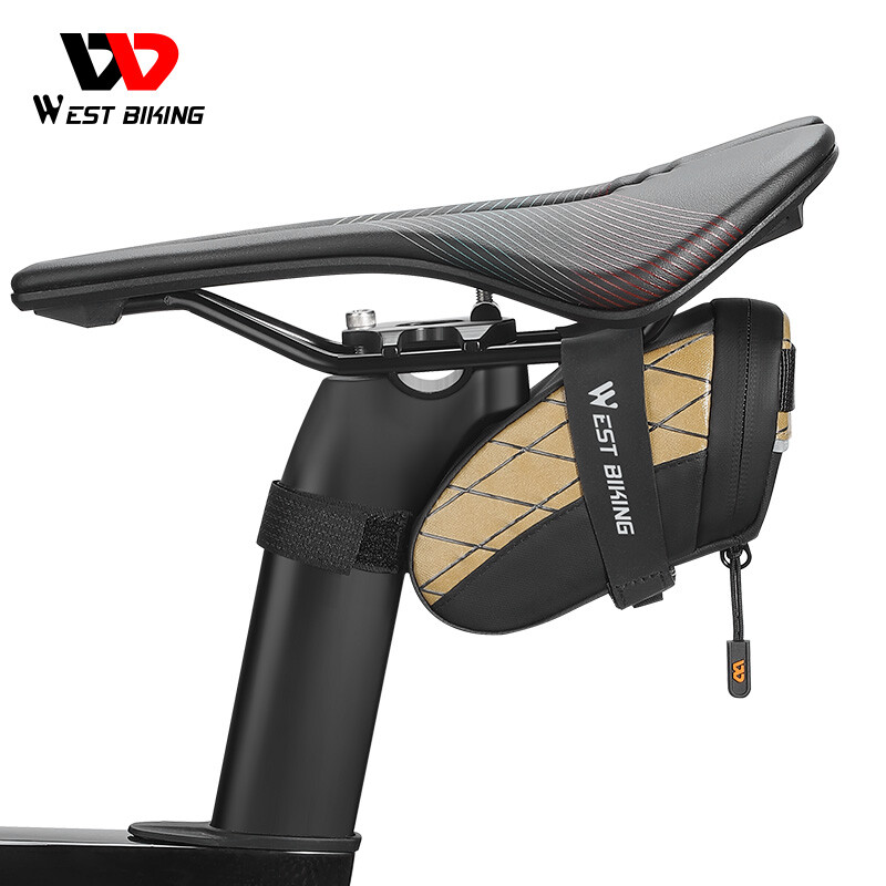 WEST BIKING Small Bicycle Saddle Bag Reflective Road Bike Mini Tool Bag 0.3L