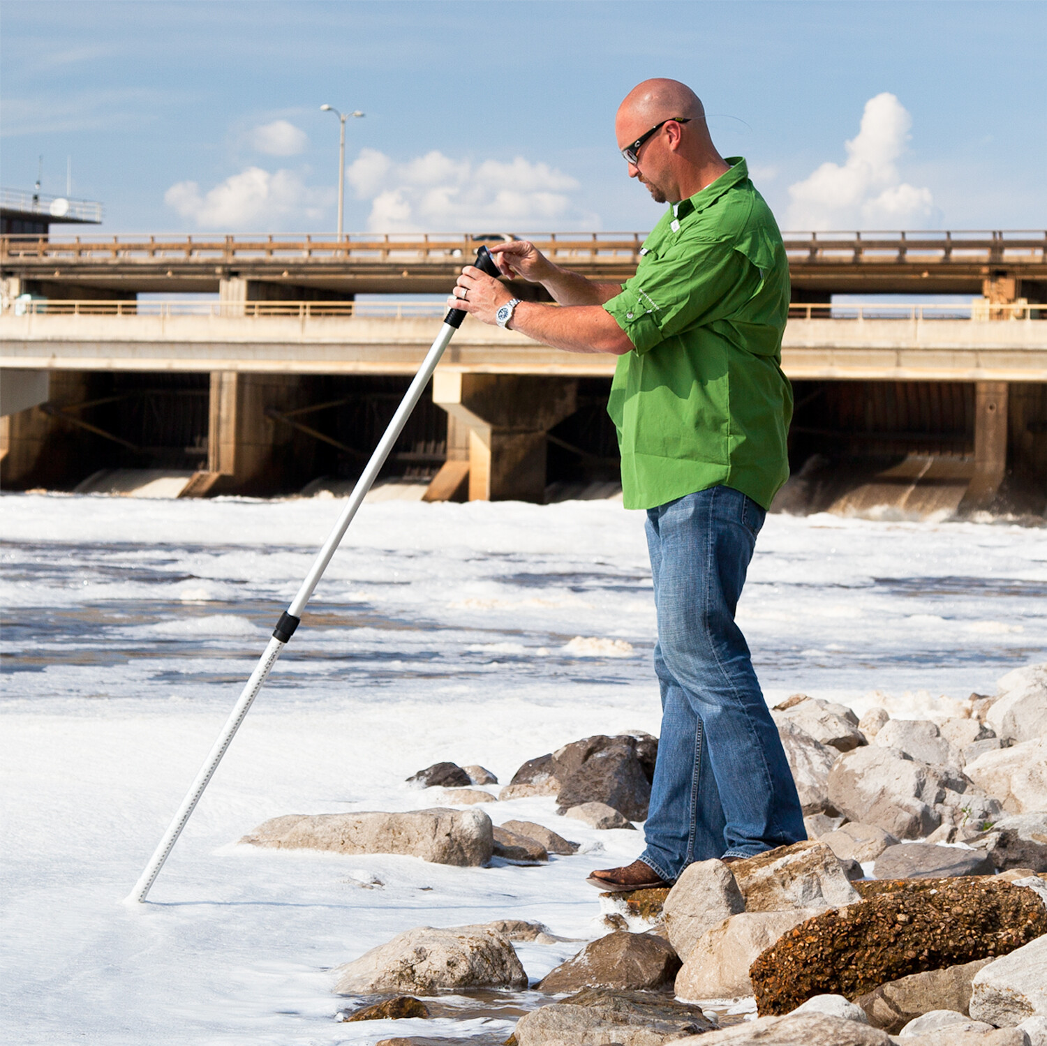 Global Water Flow Probe Hand-held Flowmeter 3’ to 6’ Expandable