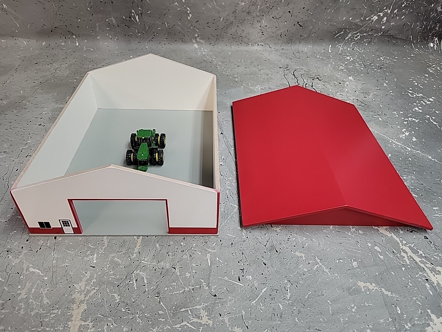 1/64 Custom scratch built 60x80 building Red & White With Floor