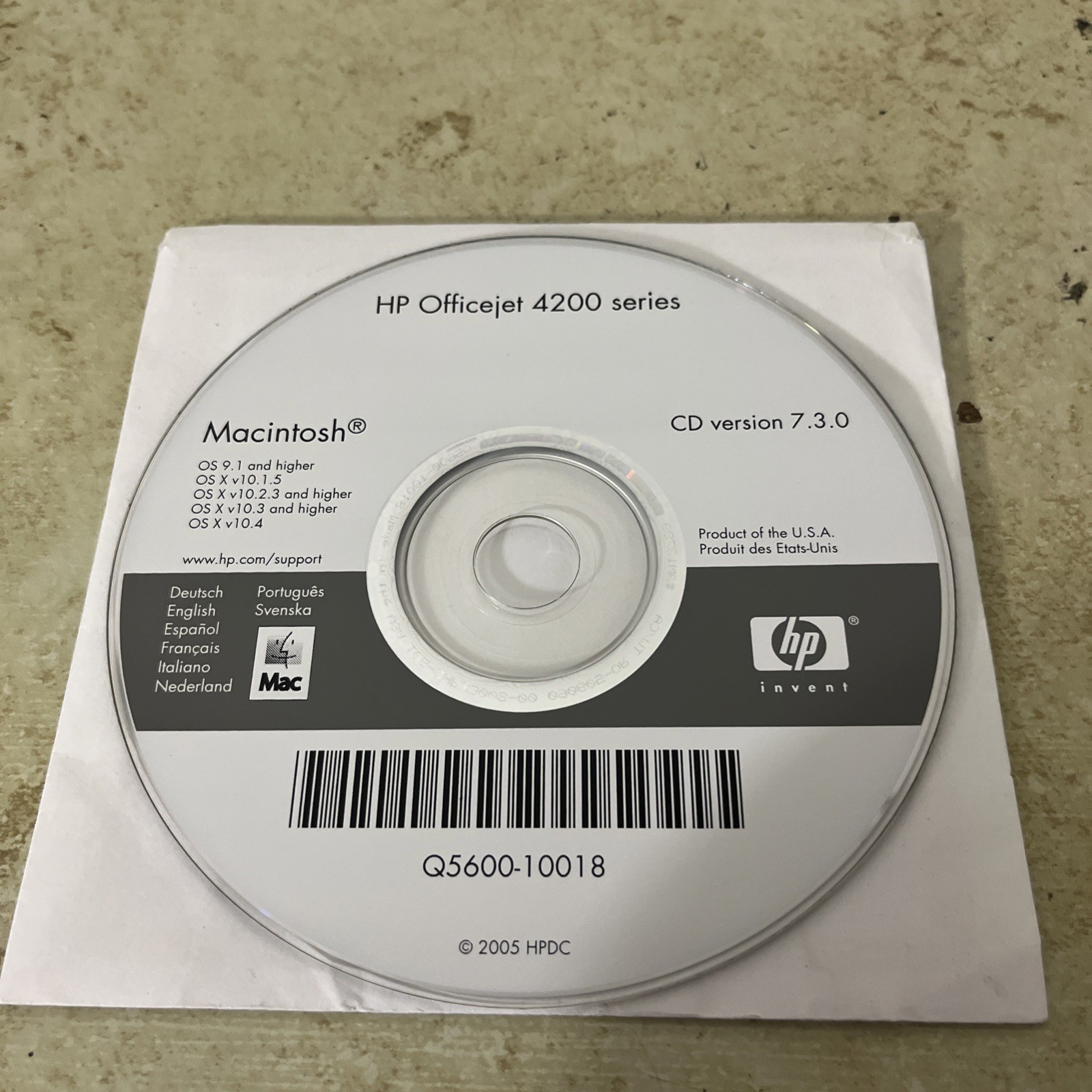 HP Officejet 4200 Series Printer Software DISC ONLY MAC 7.3