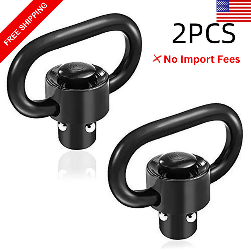 2 PCS D-Loop Quick Detach Set 1" Heavy Duty QD Sling Swivels with Push Button