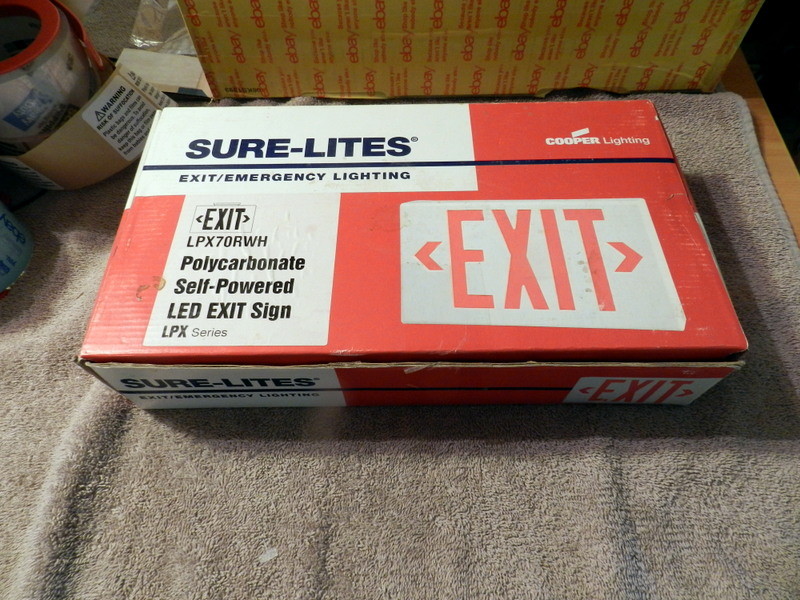 Cooper Polycarbonate LED Emergency Exit Lighting Sign LPX60RWH 120/277 VAC
