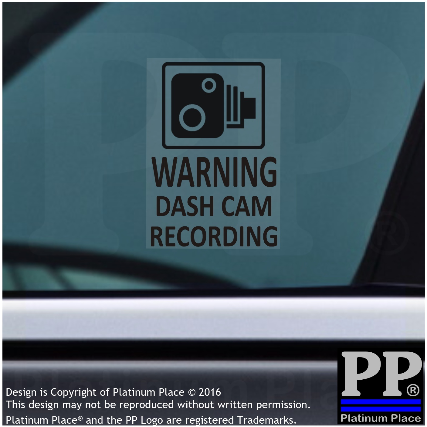 4 x WARNING Dash Cam Recording Warning Stickers-BLACK-CCTV Sign-Car,Taxi,Cab