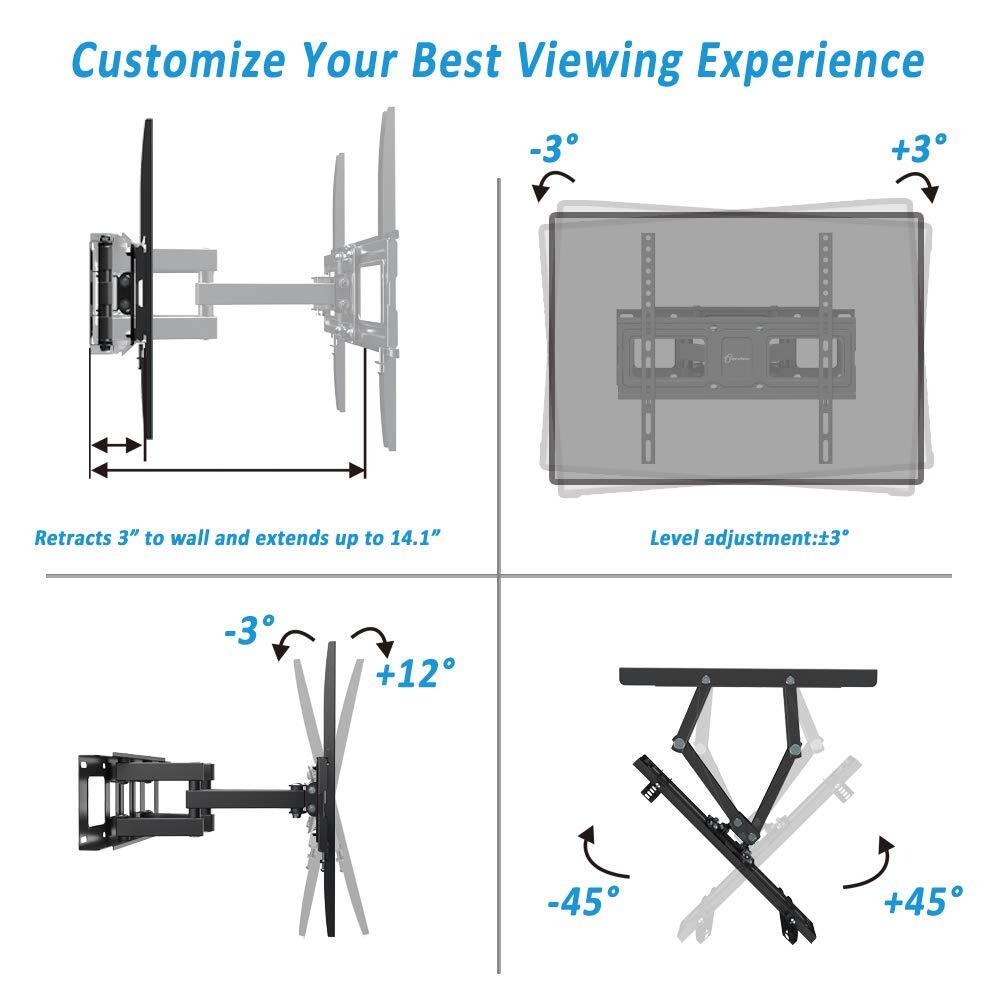 Dual Articulating Arms Tv Wall Mount Bracket Fits To Most 2665 Inch Ledlcdoled