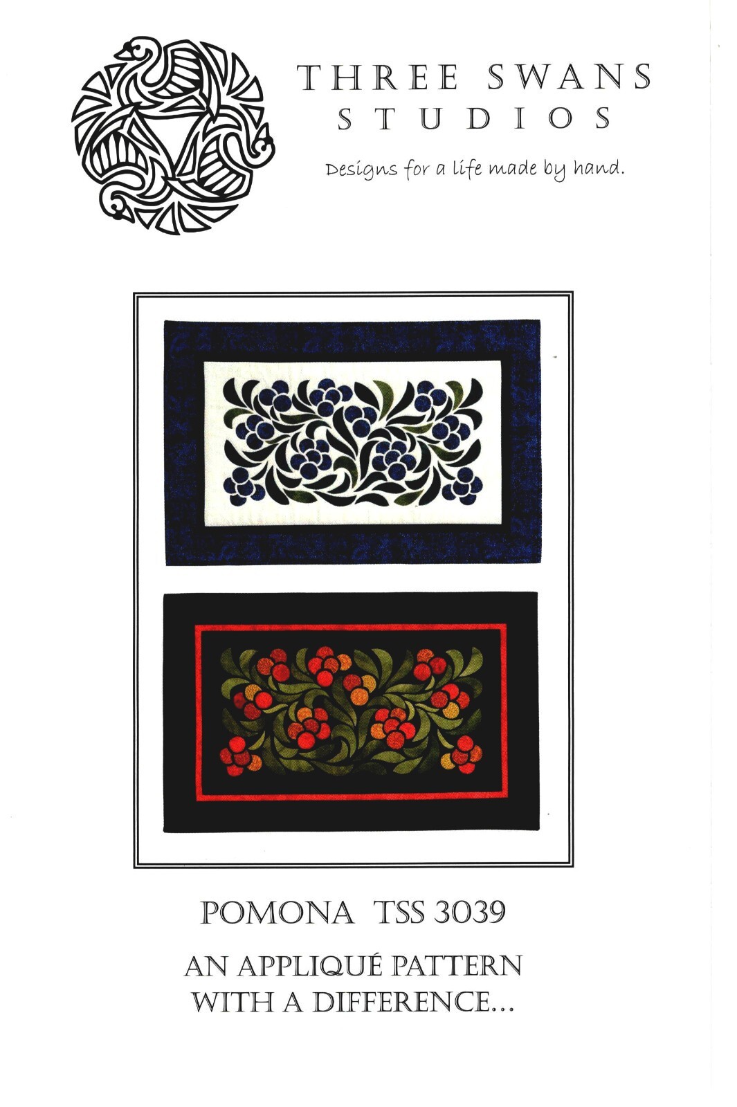 Pomona Quilt Applique Pattern Three Swans Studios TSS3039