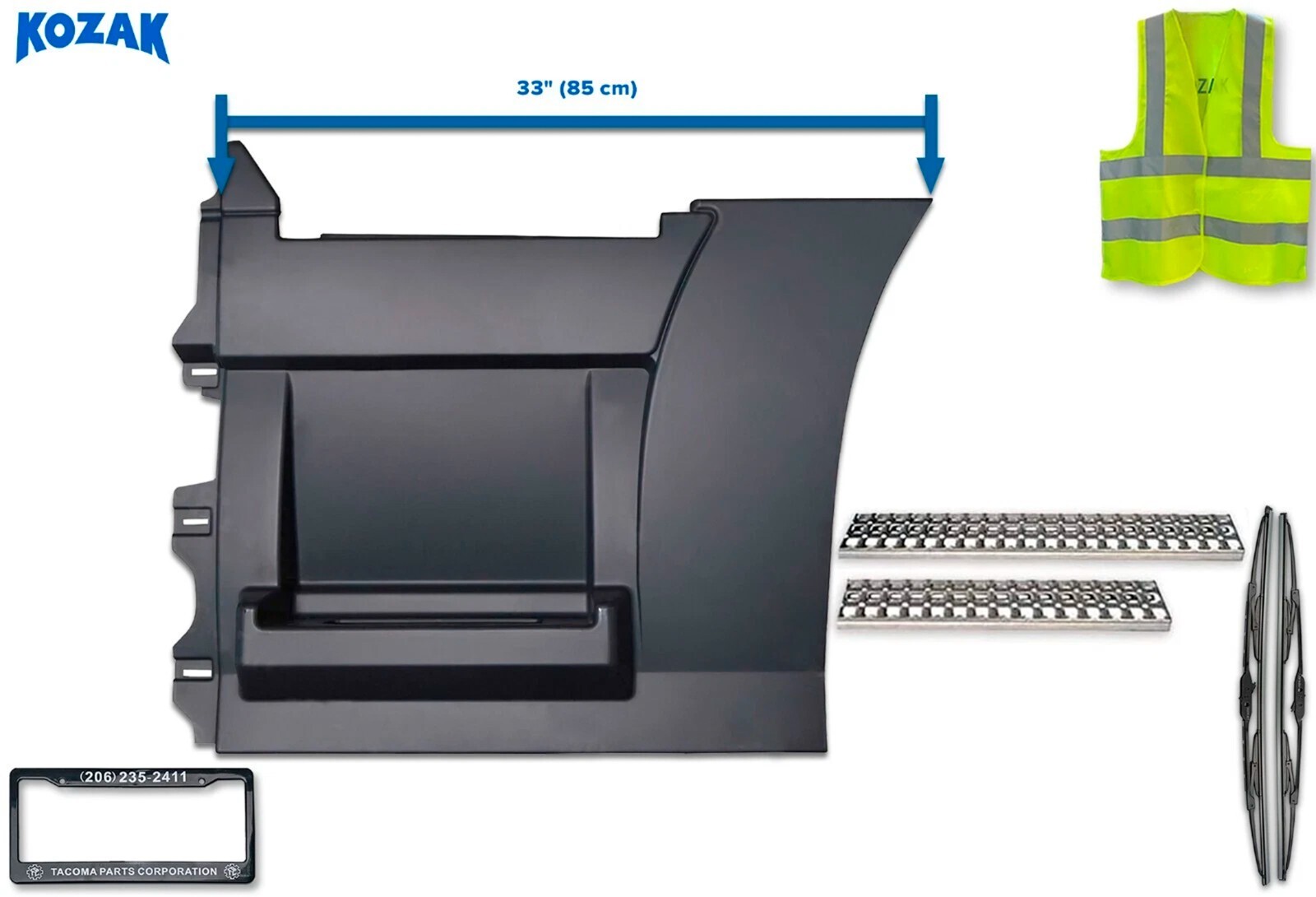 Rear Step Fairing Panel Left 33'' 85 cm Compatible with Volvo VNL 2004-2017