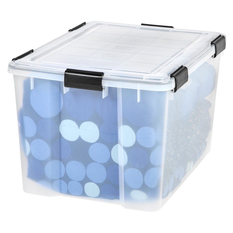 WeatherPro Storage Box 74 Quart Stackable Tote Heavy Duty Plastic Container New