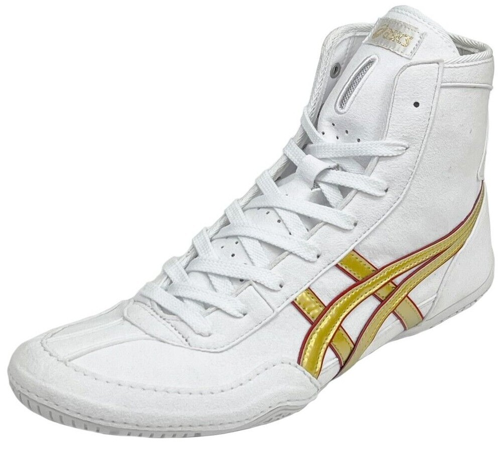 【Shoe bag included】Asics Wrestling Shoes White x Gold x Red US9.0