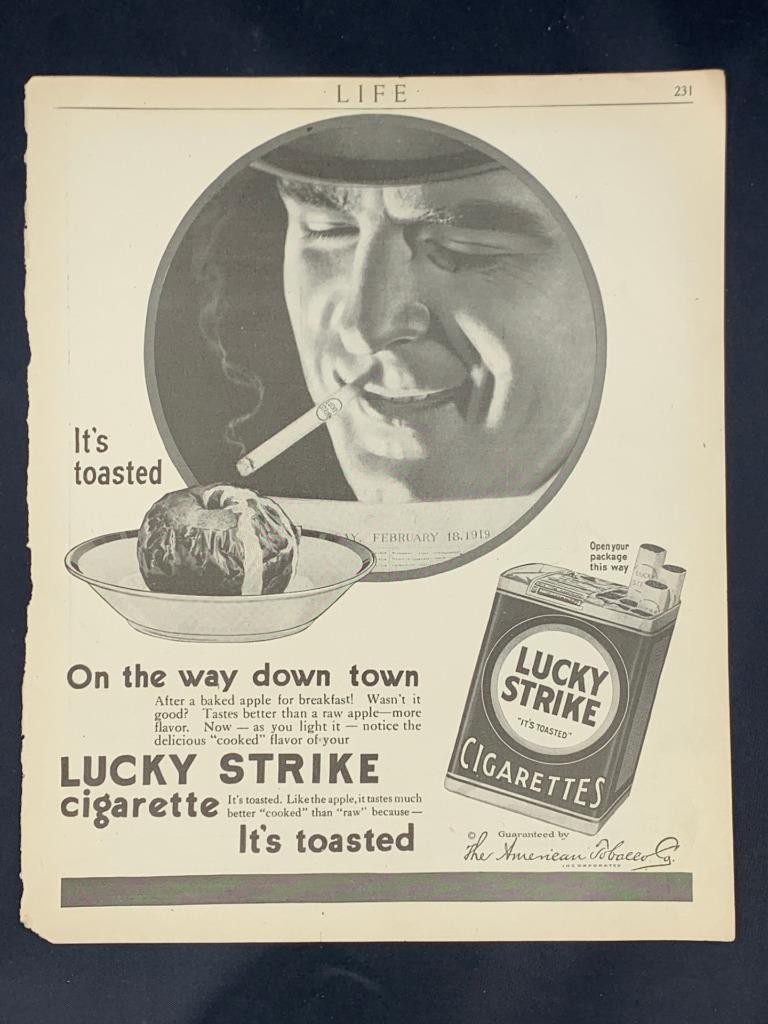 Magazine Ad - 1919 - Lucky Strike cigarettes