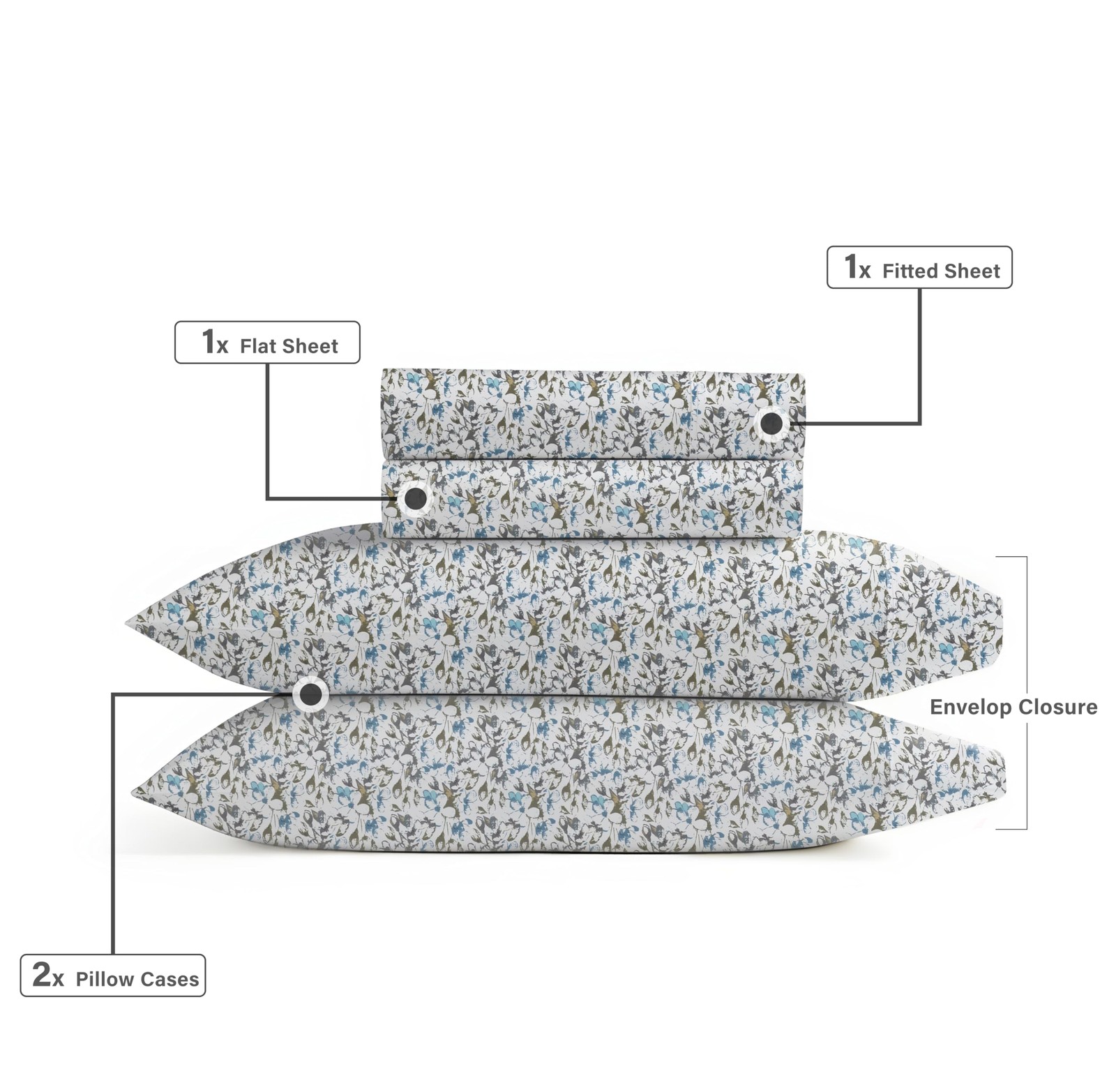 Floral Sheets Full Size Bed - Flower Bed Sheets Fitted Up to 15” Deep Pocket ...