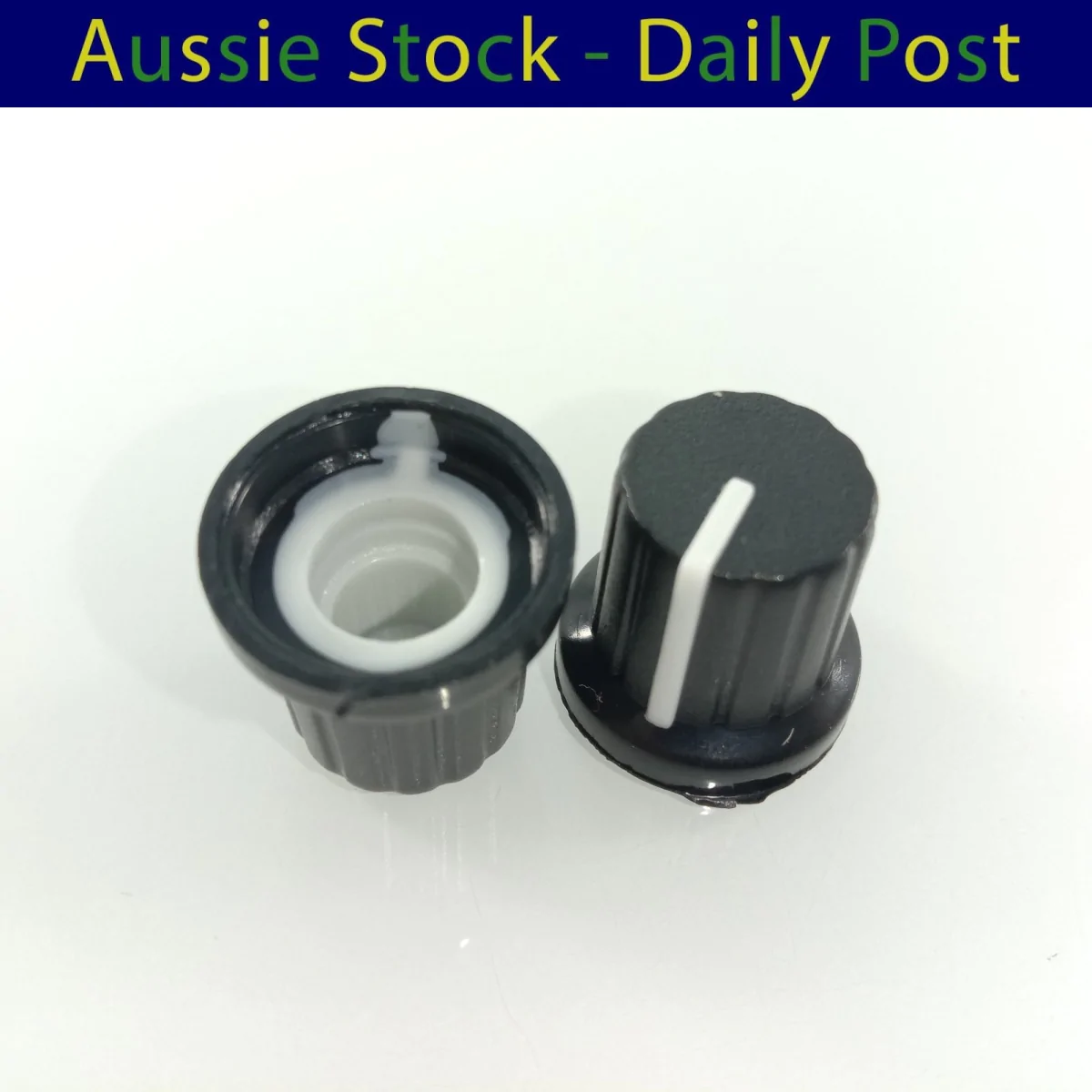 10pcs 6mm Diameter Shaft Hole Plastic Threaded Knurled Potentiometer Knobs Caps