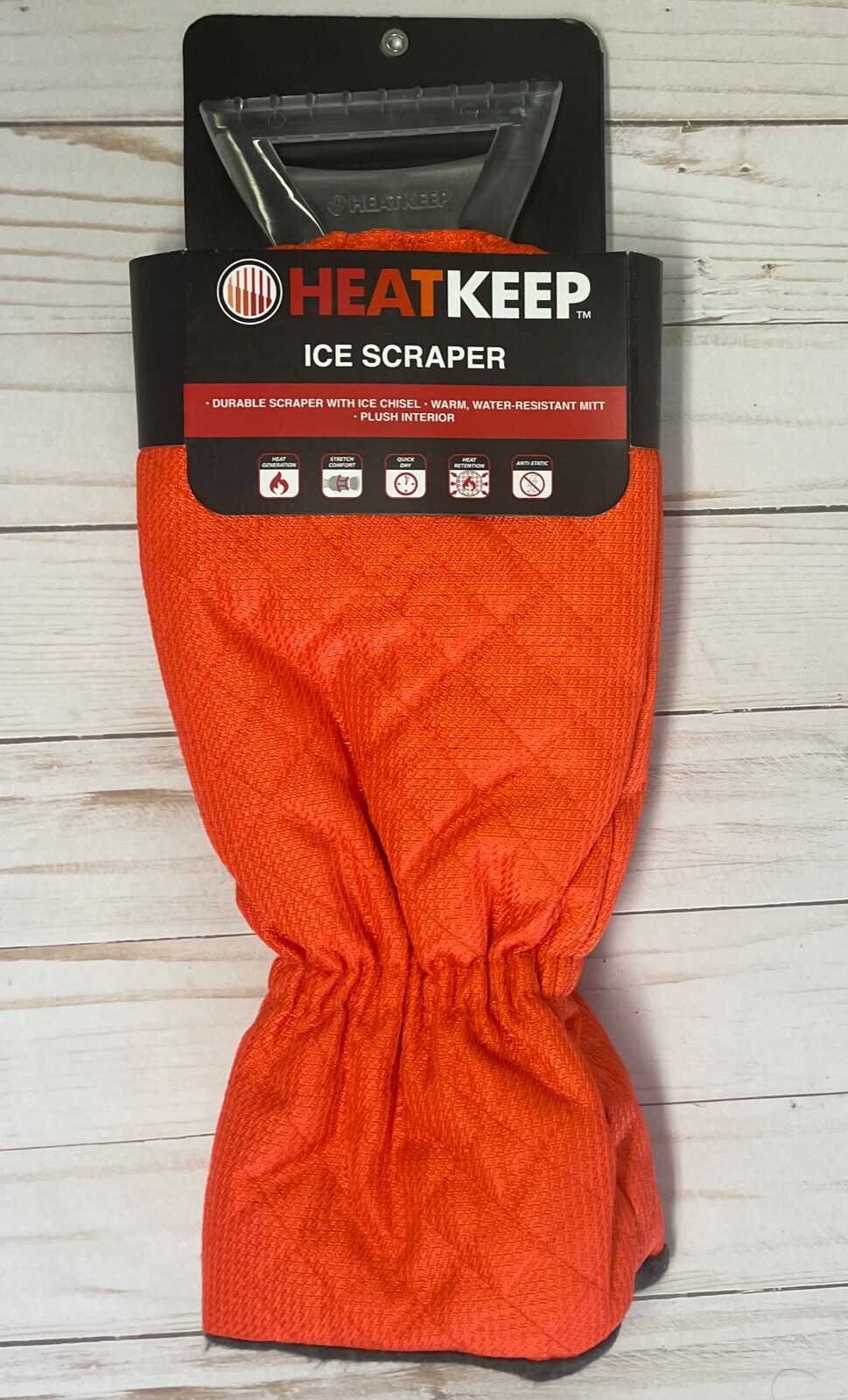 Fleece Lined Auto Car Windshield Fleece Lined Ice Scraper Glove Mitt ORANGE NEW