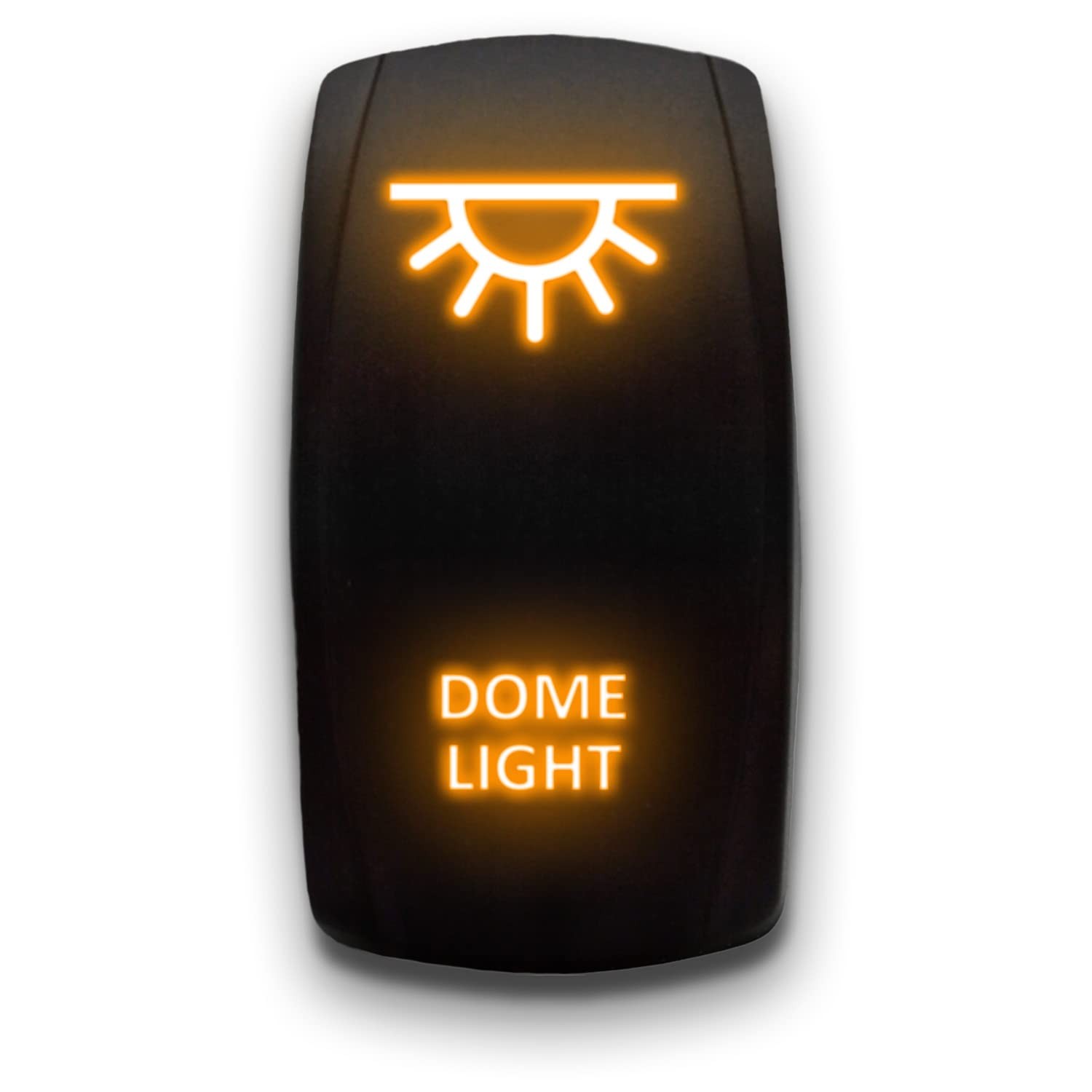 Dome Light Orange Laser Etched Vertical Rocker Toggle Switch 5Pin 20A 12V