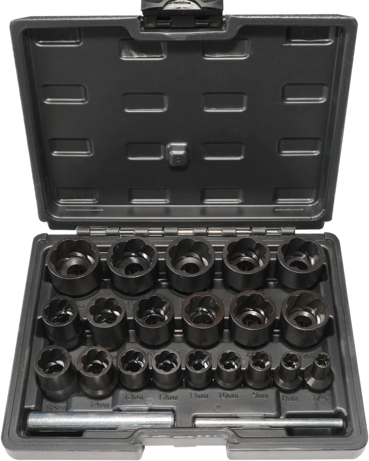 22 Piece Bolt Nut Extractor Set, 1/2" and 3/8" Drive Impact Lug Nut Remover Sock