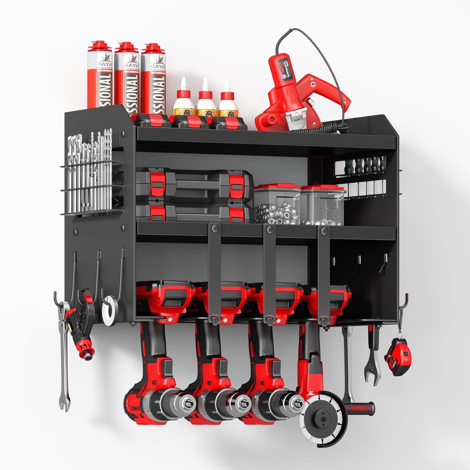 Power Tool Organizer Wall Mount: Heavy Duty Storage Organization Stand Cordle...