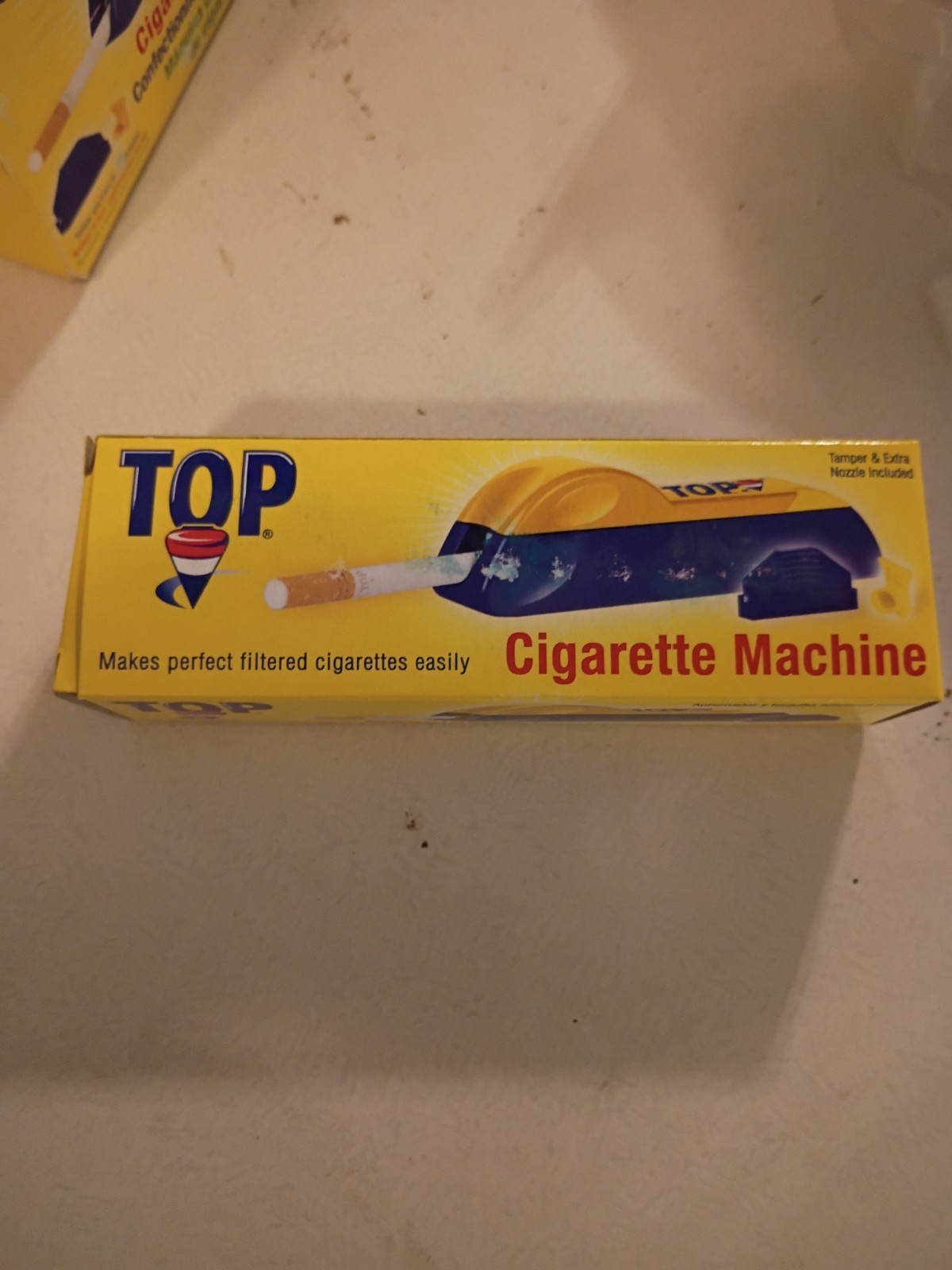 Top Cigarette Rolling Machine New Old Stock Blue / Yellow