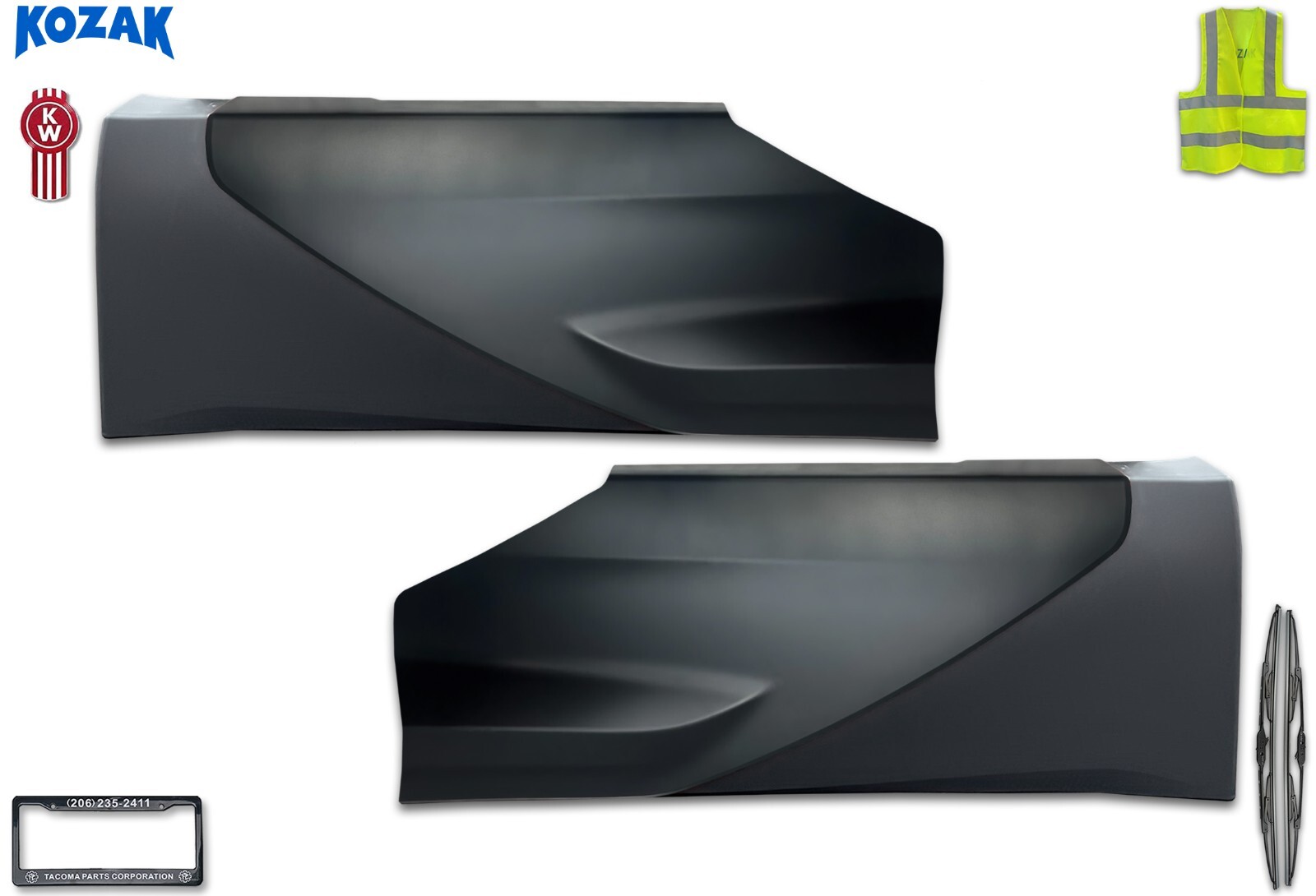 Side Fairing Panels - Center & Partial Skin Right & Left Set Kenworth T680 2022+