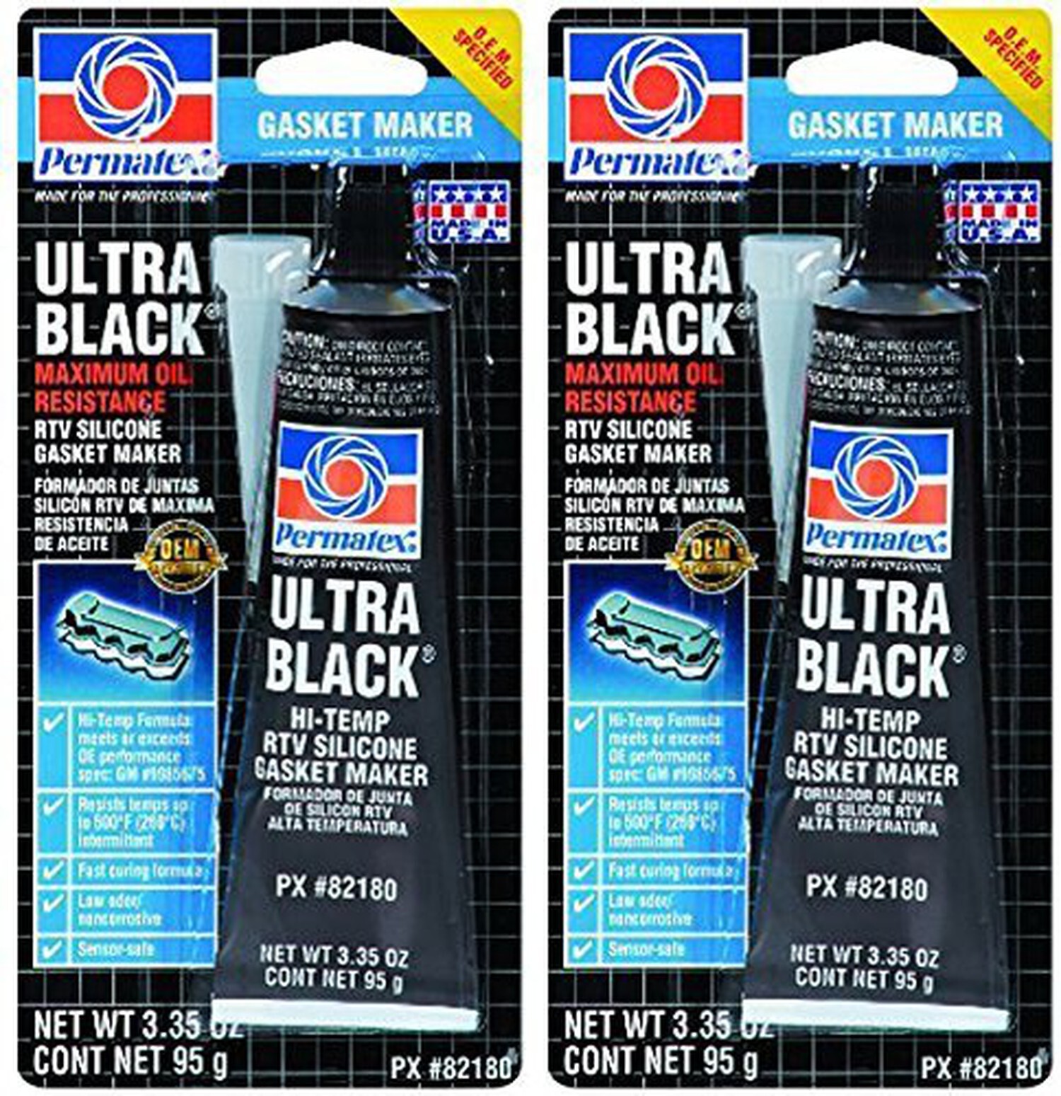Permatex 82180 Ultra Black Maximum Oil Resistance RTV Silicone Gasket Maker, ...