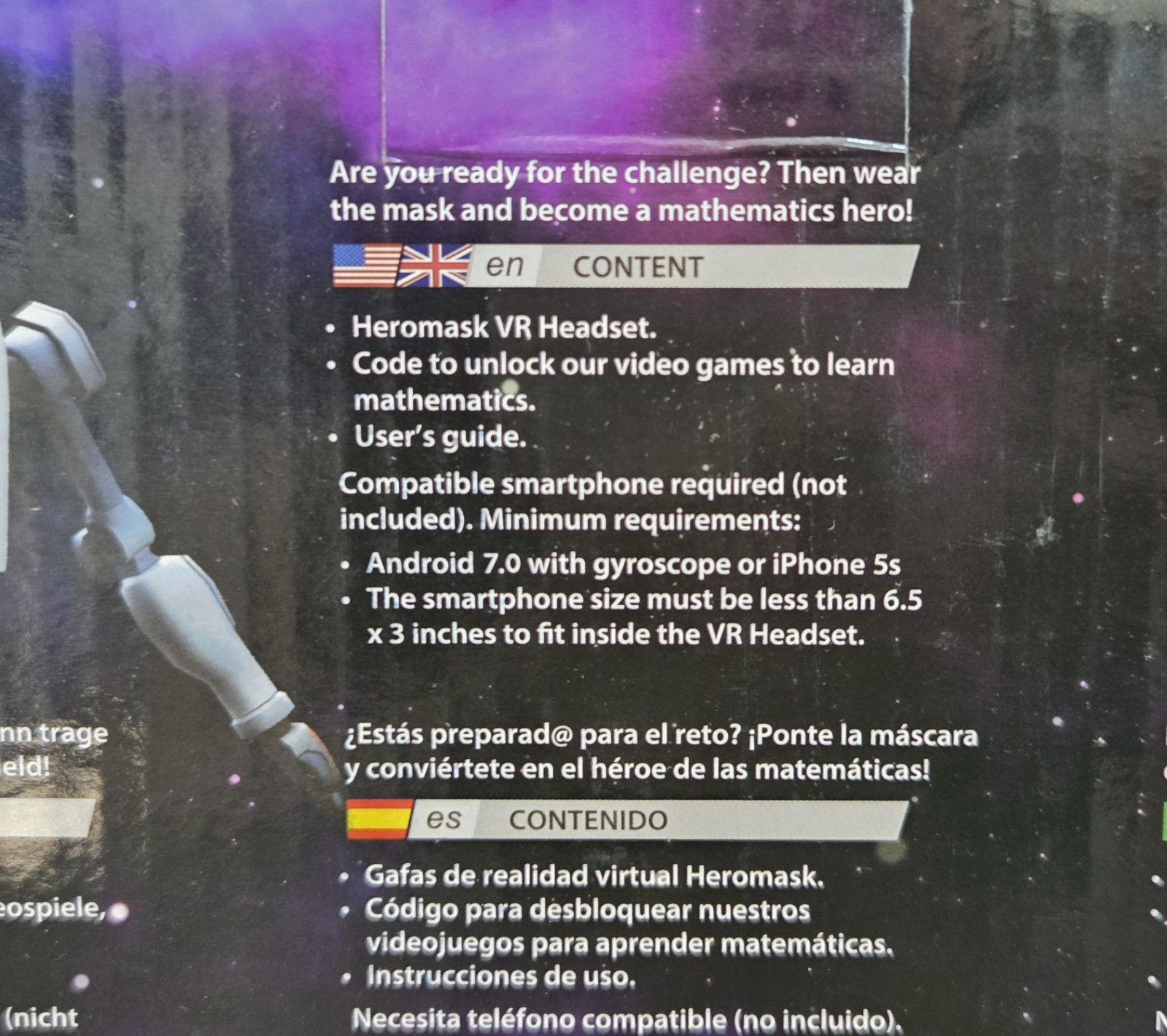 Heromask Mathematics VR Headset Virtual Math Games Age 5+