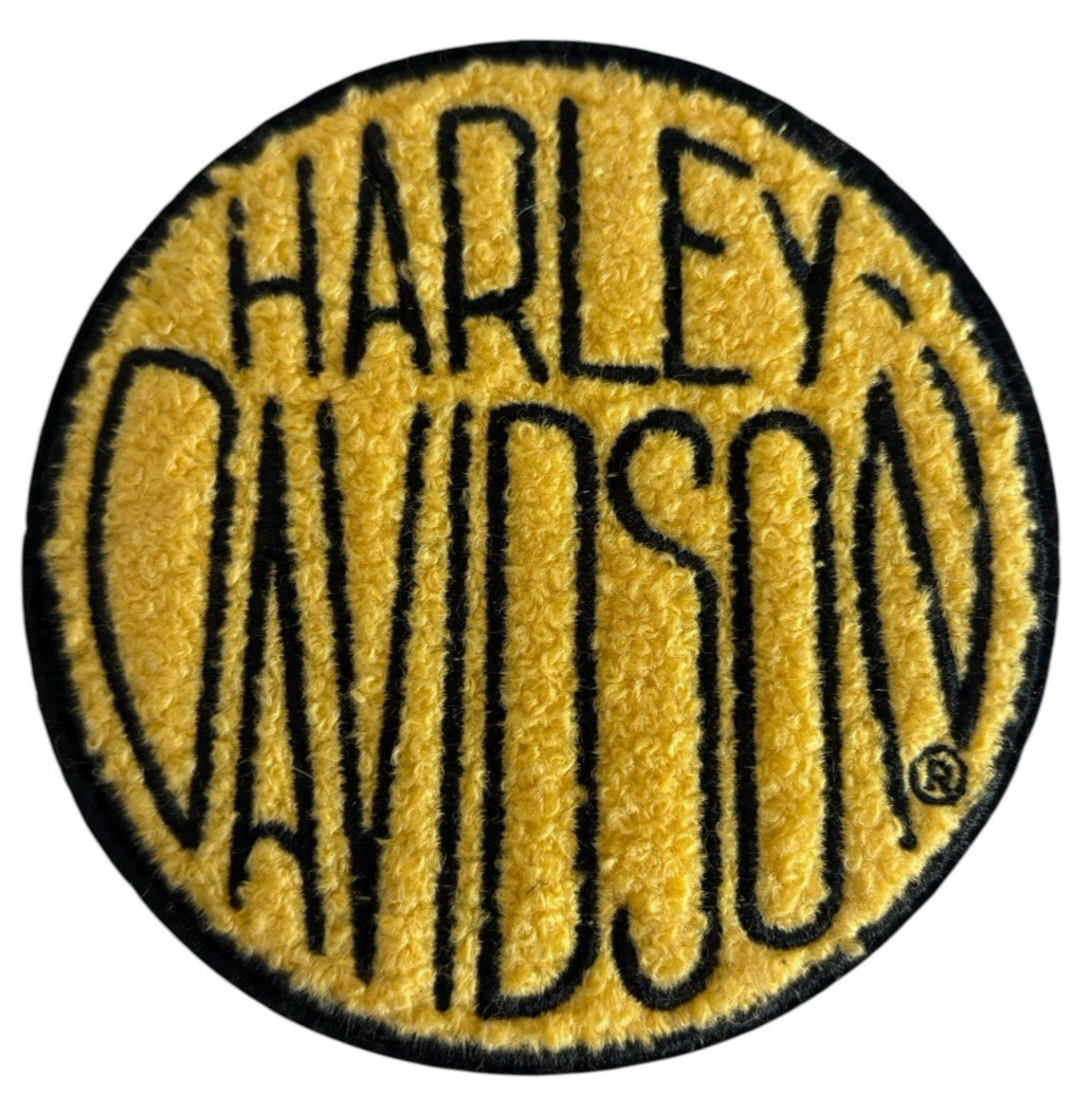 Harley-Davidson Motorcycles 4” Circle Yellow Lock Up Biker Vest Patch