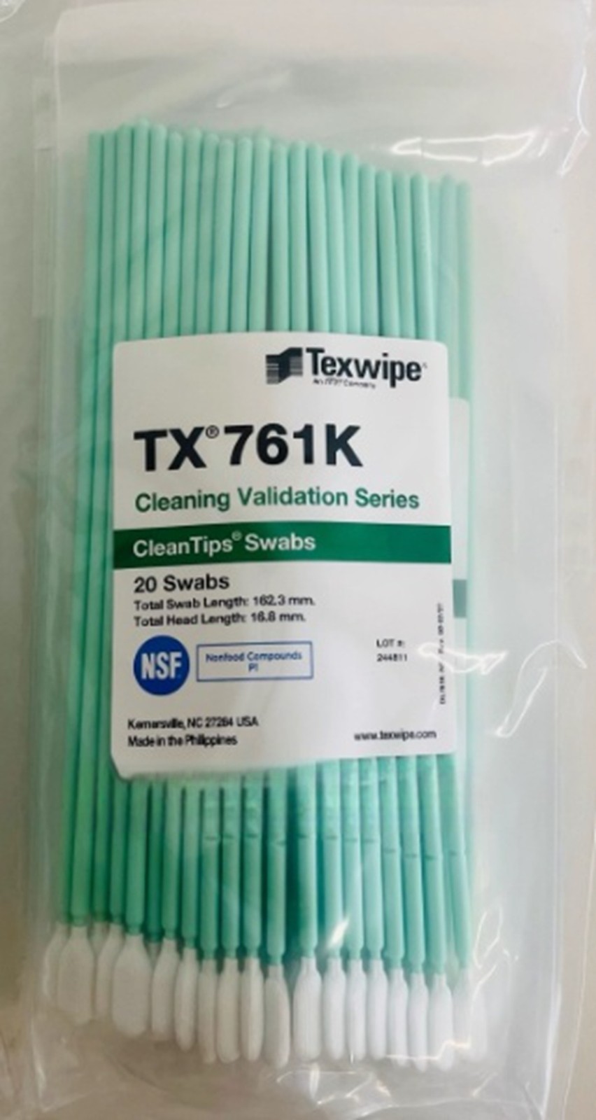 TX761K low TOC long handle sampling cotton swab cleaning cotton swab