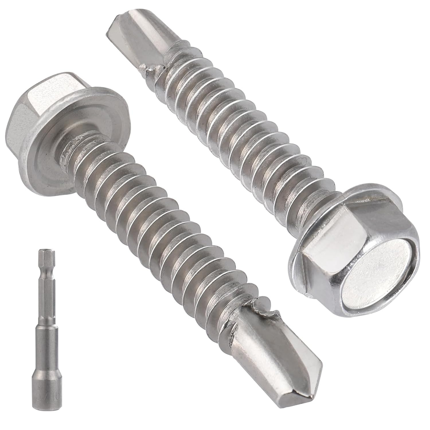 80Pcs #12 x 1-1/4" Self Drilling Screws for Metal,410 Stainless Steel Self Tappi