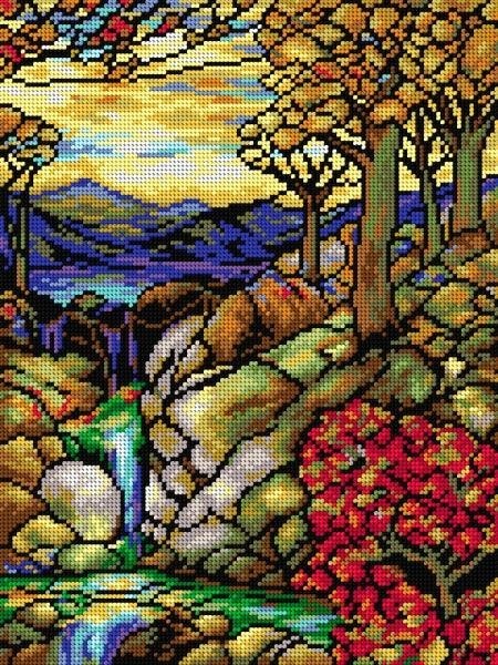 Orchidea Needlepoint canvas for halfstitch without yarn after L.C. Tiffany - ...