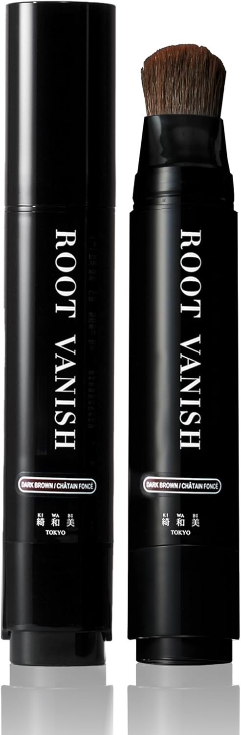 Kiwabi Root Vanish Kazumi Brush Hair Color Gray Concealer Stick dark brown JP