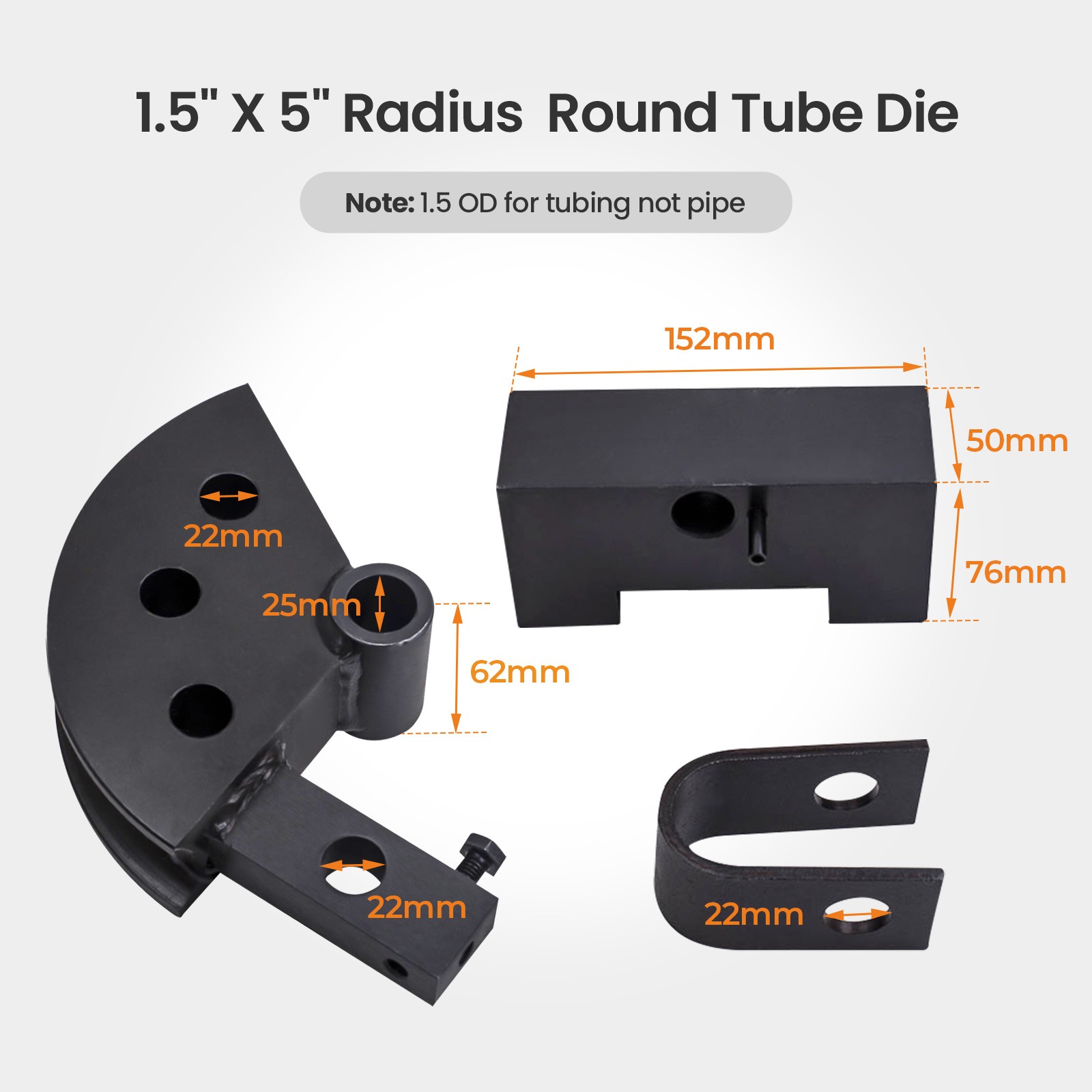 1 Set Bender Fit For Die 1.5 inch Round Tubing 5 inch Fan-shaped block welding