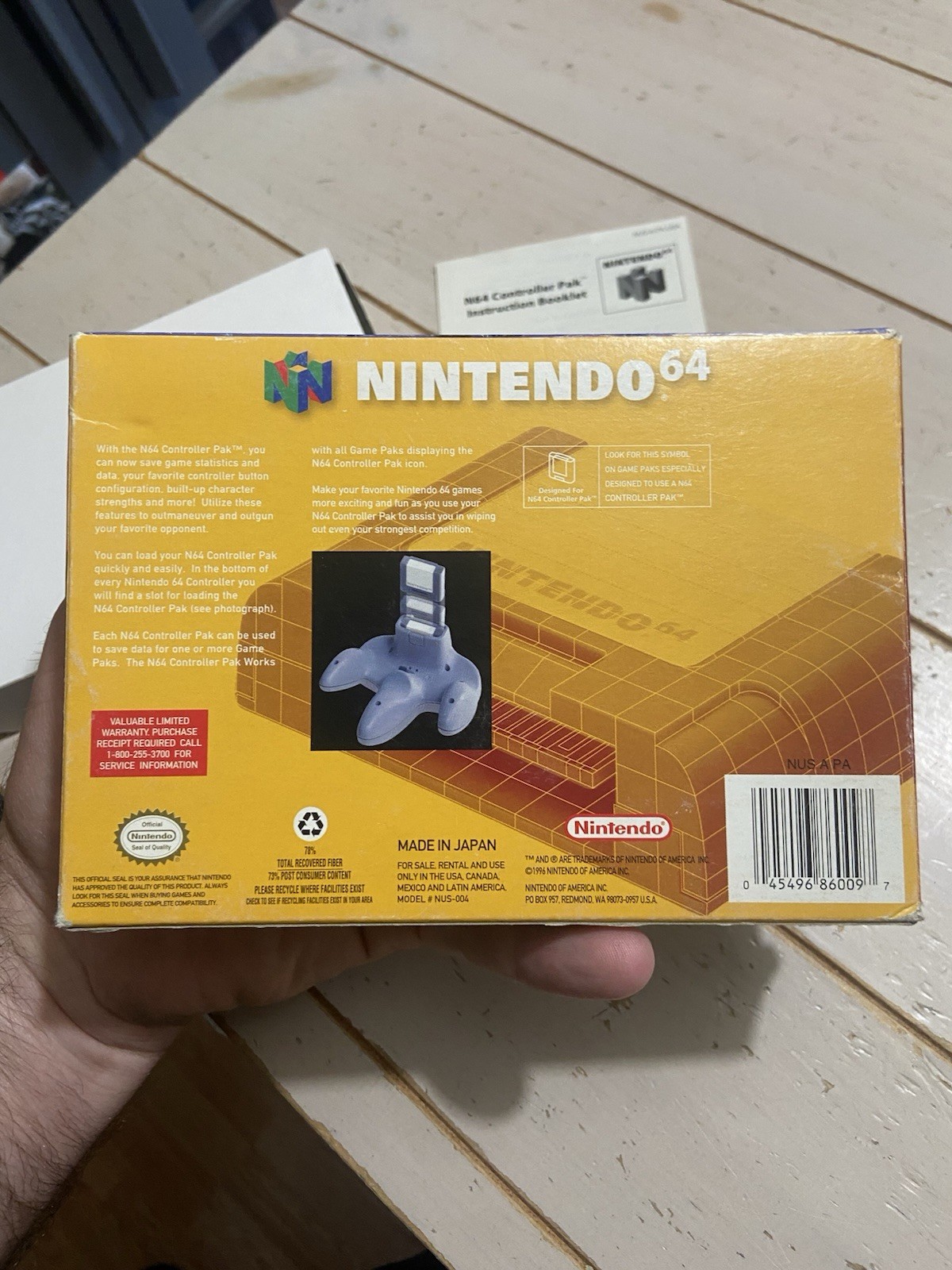 OEM N64 Original Nintendo 64 Controller Pak Memory Card CIB NUS-004