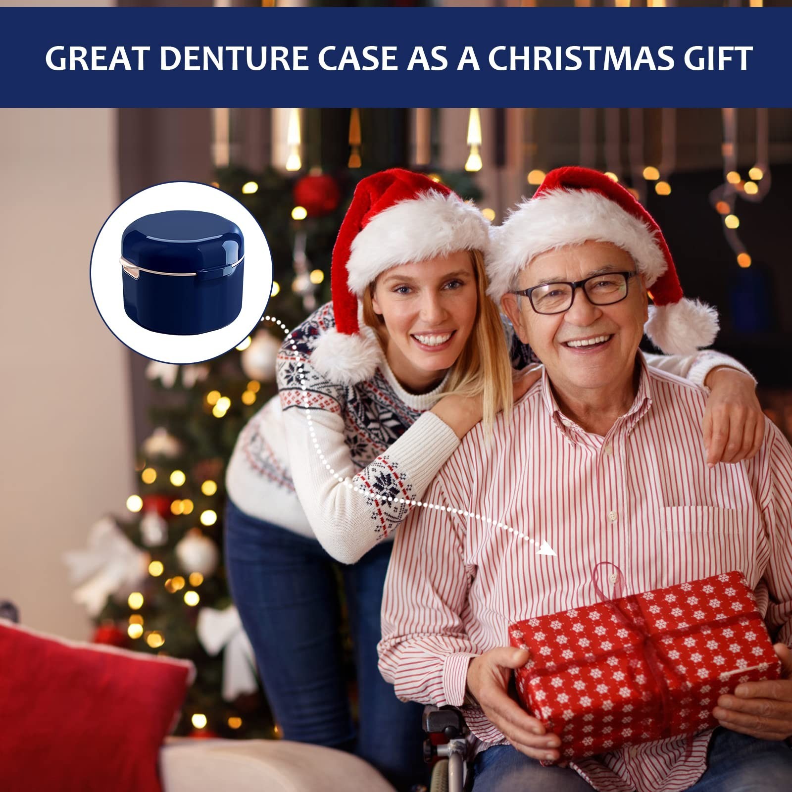 Denture Cup, Denture Bath, Denture Cups for Soaking Dentures, Denture Case wi...