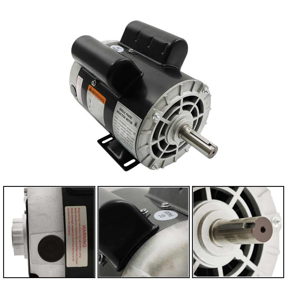 New 3450 RPM 5 HP SPL Air Compressor Motor 60Hz 208-230V 56Frame 7/8" Shaft