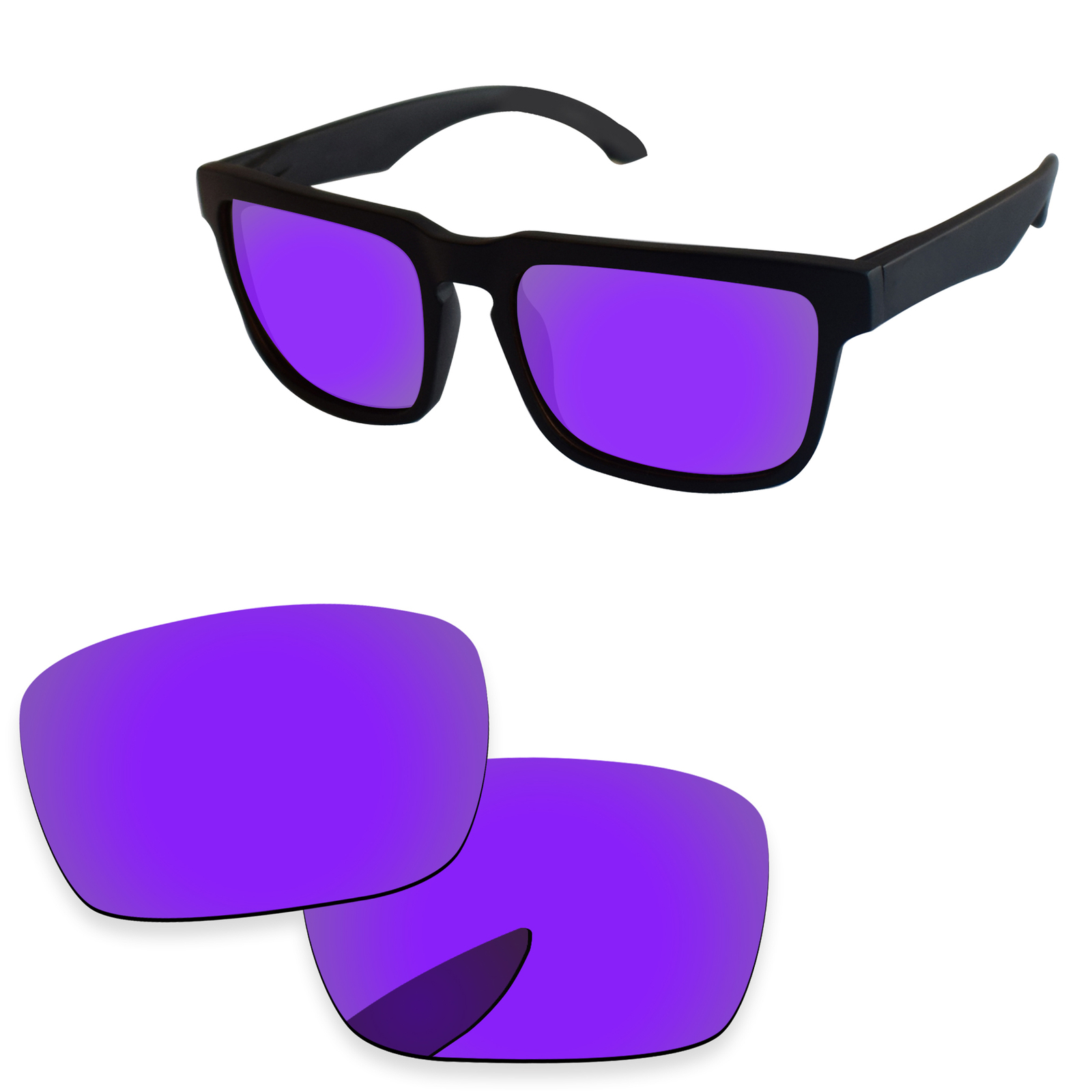 Plasma Purple Mirror Polarized Replacement Lenses For-Spy Optic Helm Sunglasses