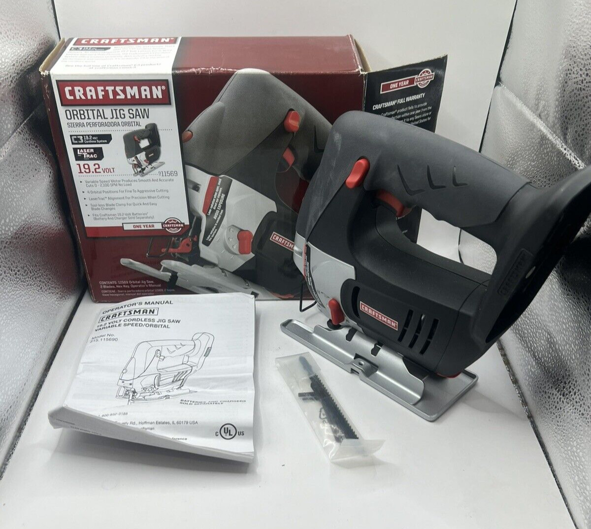 CRAFTSMAN 911569 C3 19.2v LED LASER TRAC ORBITAL JIG SAW ~ BARE TOOL ~