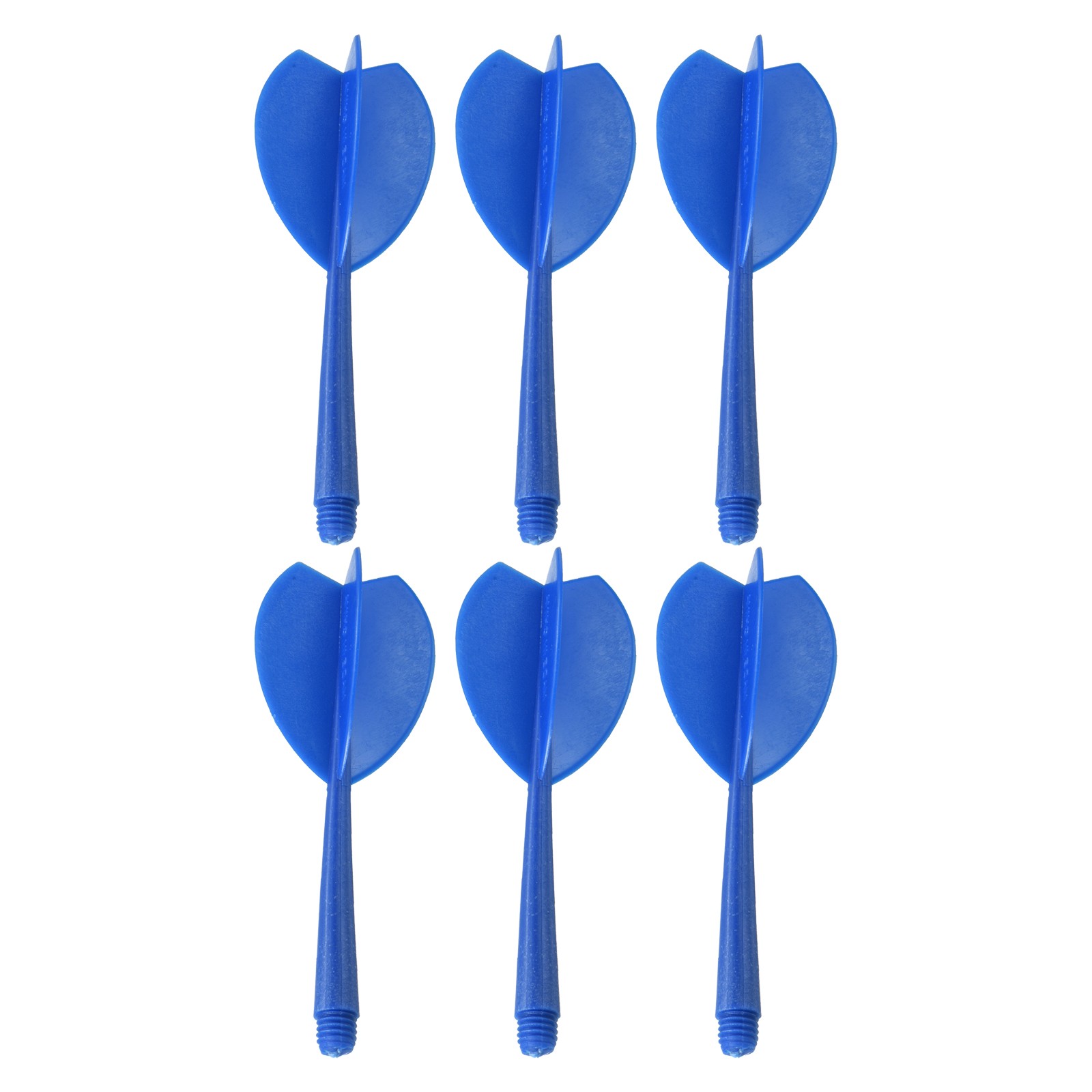 Integrated Dart Shaft & Flights, 6 Pack Plastic Dart Flight Set, Blue