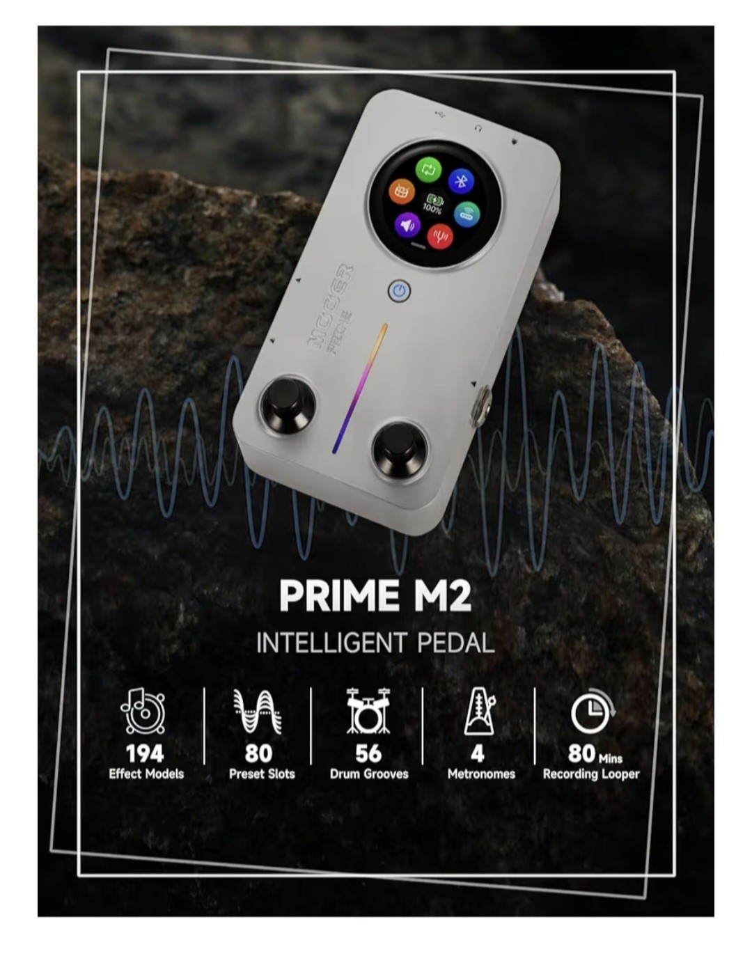MOOER Prime M2 Multi Effects Processor Headphone Amp AI Stereo Bass Guitar Pedal