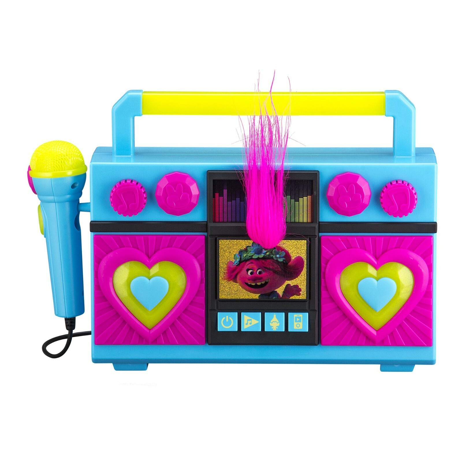Trolls World Tour Sing Along Boombox Microphone Built In Music & Connect Karaoke