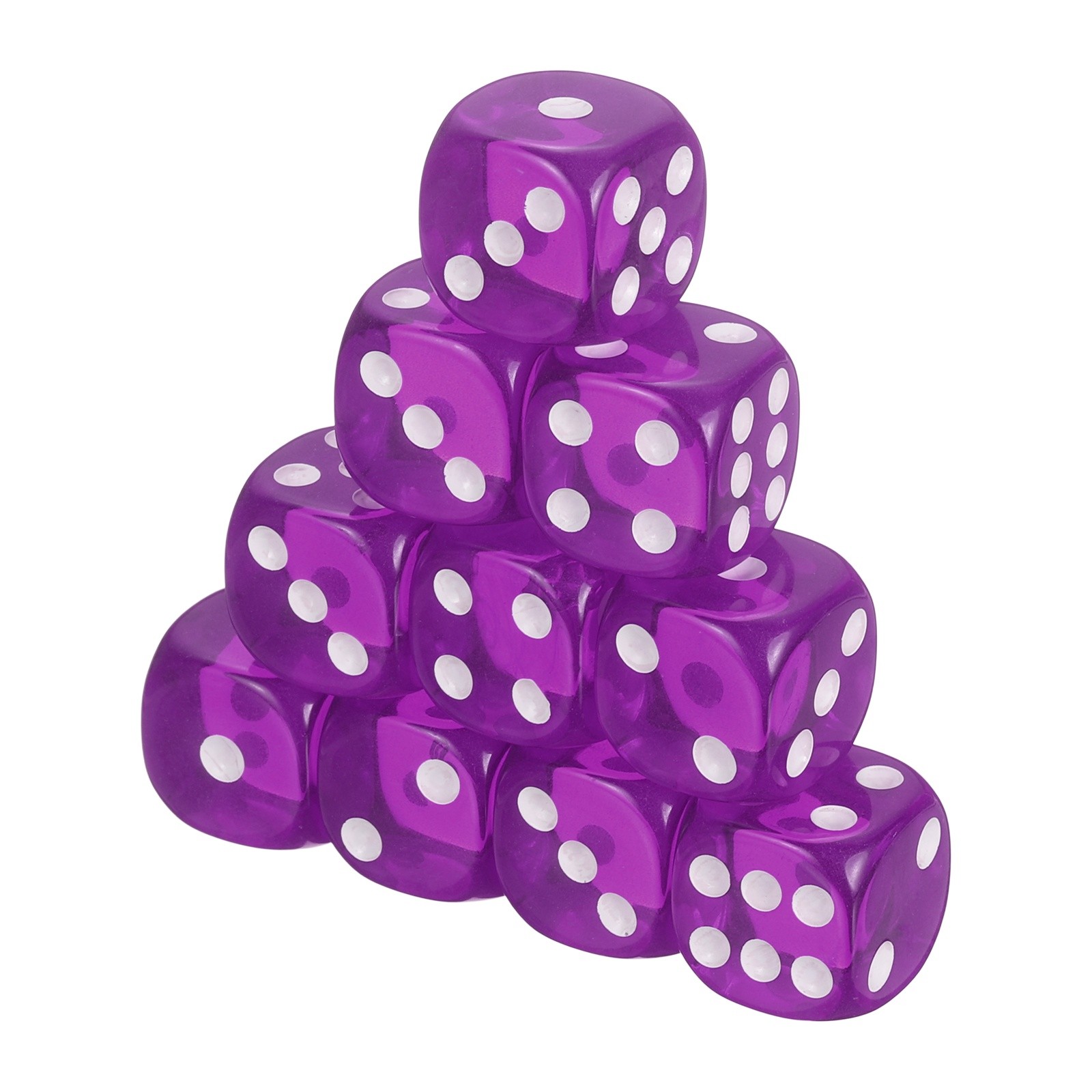 36Pcs Translucent Polyhedral Dice 16mm Square Dice W Rounded Edge, Purple